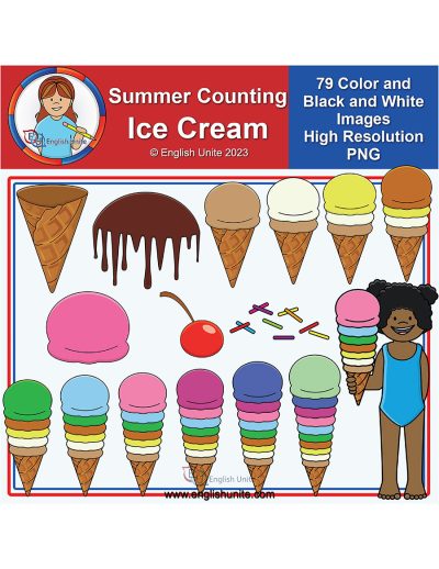 clip art - summer counting ice cream