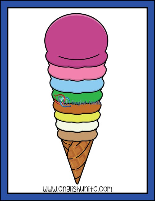 clip art - eight scoops of ice cream