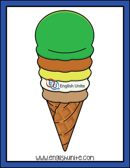clip art - five scoops of ice cream