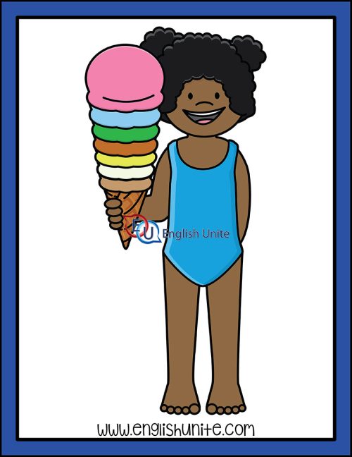 clip art - girl holding ice cream