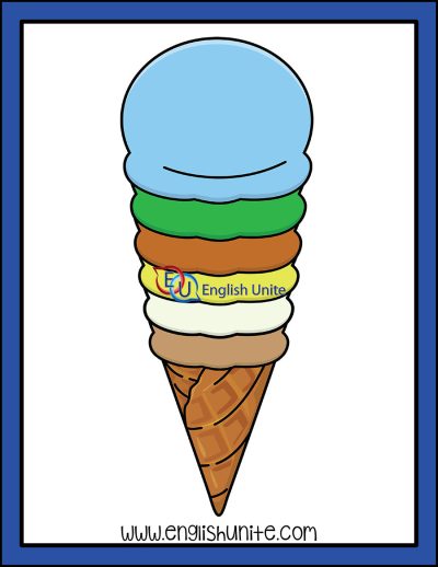 clip art - six scoops of ice cream