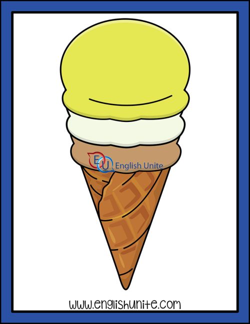 clip art - three scoops of ice cream