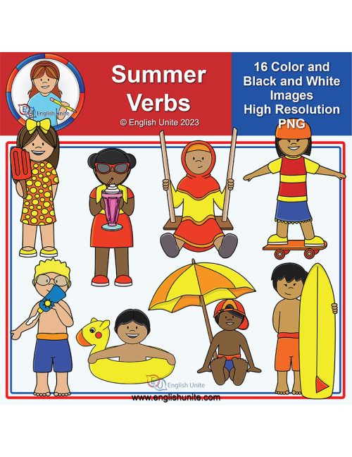 clip art - summer verbs