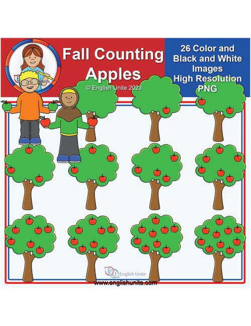 clip art - fall counting apples