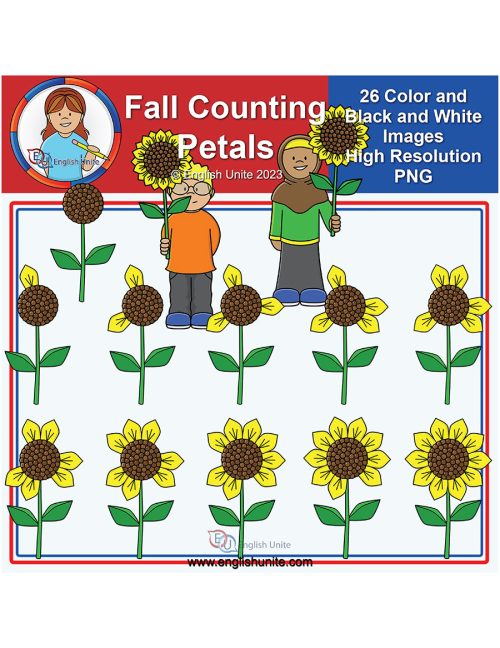 clip art - counting sunflower petals