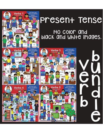 Clip Art Bundle - Verb Present Tense