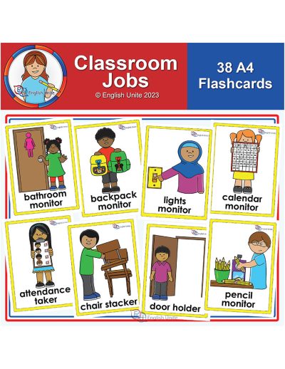 Flashcards - classroom jobs A4 size