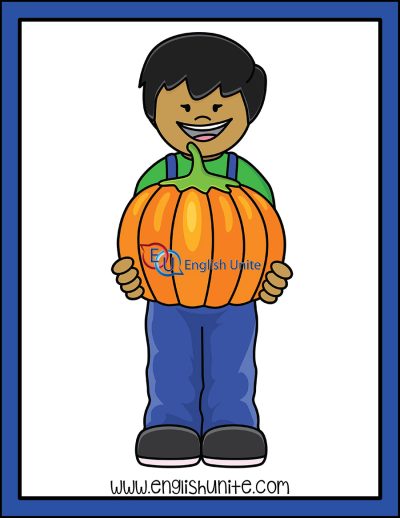 clip art - counting pumpkins boy
