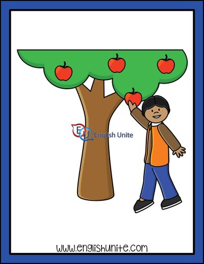clip art - fall verbs pick apples