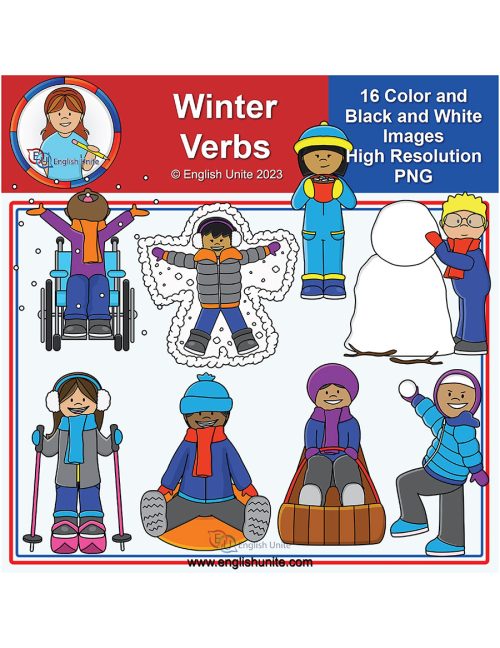clip art - winter verbs