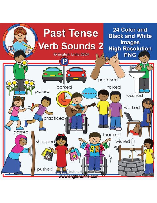 clip art - past tense verb sounds pack 2