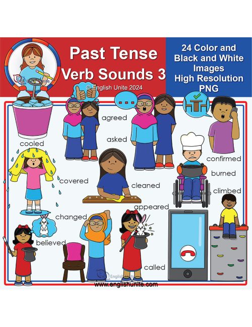 clip art - past tense verb sounds pack 3