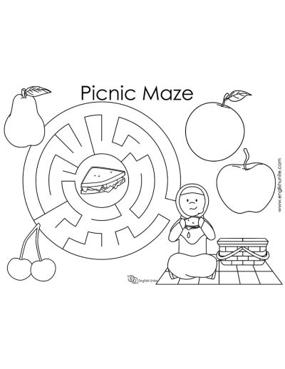 vocabulary worksheet - picnic maze