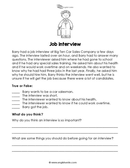 Short story - Job interview